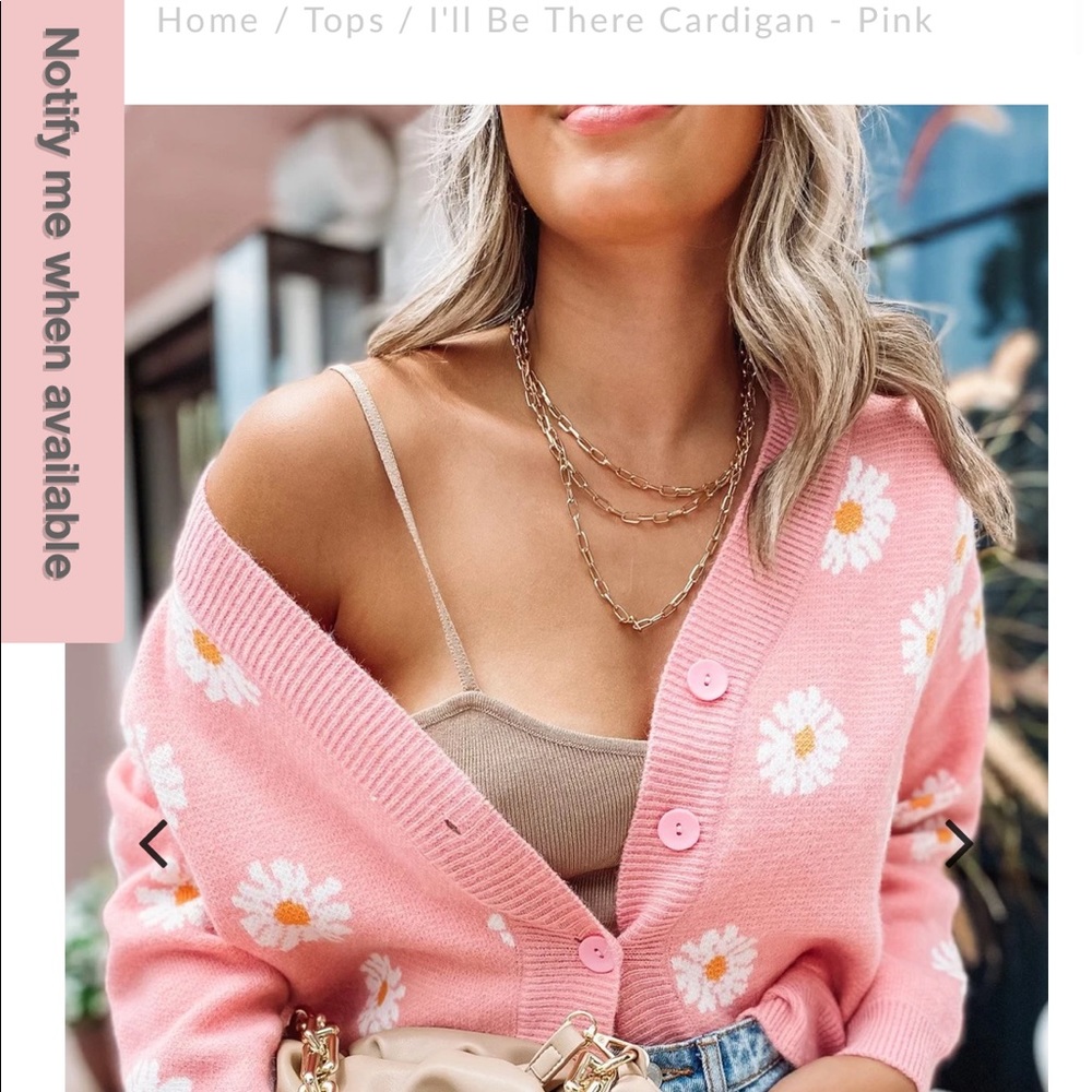 Hazel & Olive “I’ll Be There Cardigan” - Pink Daisy